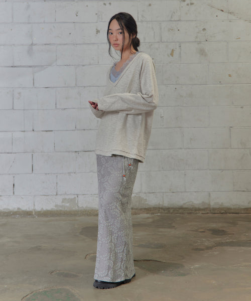 DEEP V-NECK SLUB T-SHIRT AS SHOWN