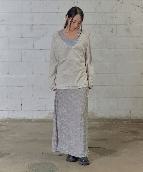 DEEP V-NECK SLUB T-SHIRT AS SHOWN