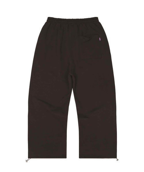 HOODHOOD X HOODGIRLS GRAPHIC WIDE STRING SWEATPANTS - 2 COLORS BLACK