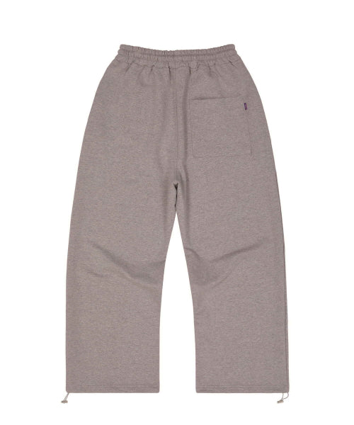HOODHOOD X HOODGIRLS GRAPHIC WIDE STRING SWEATPANTS - 2 COLORS MELANGE GREY
