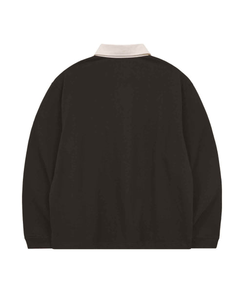 HOODHOOD X HOODGIRLS RUGBY POLO SHIRT LONG SLEEVE - 2 COLORS BLACK