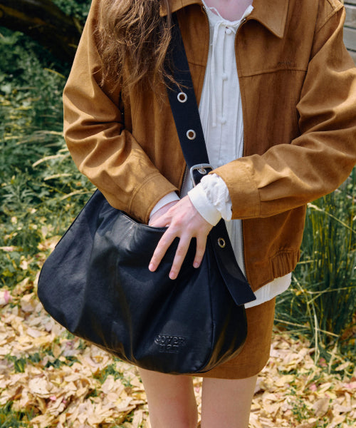 WOMAN BIG BELT LARGE SHOULDER BAG #SANA同款！ - 2 COLORS BLACK