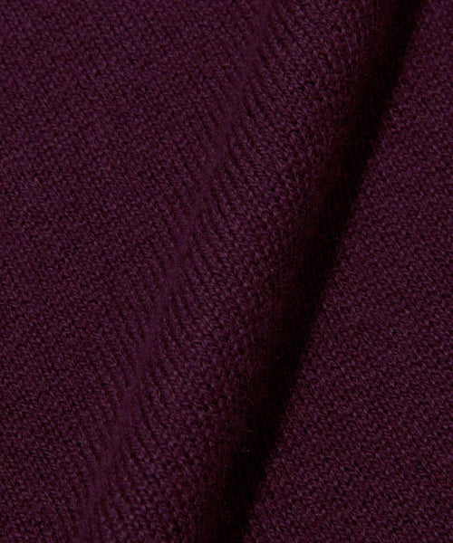 WOMEN COTTON CASHMERE V-NECK KNIT - 2 COLORS PURPLE