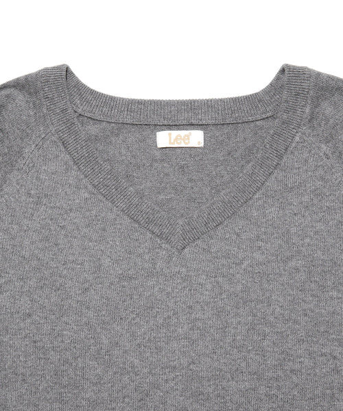 WOMEN COTTON CASHMERE V-NECK KNIT - 2 COLORS GREY