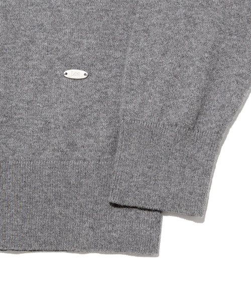 WOMEN COTTON CASHMERE V-NECK KNIT - 2 COLORS GREY