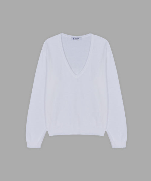 LUEN DEEP V-NECK KNIT - 3 COLORS IVORY