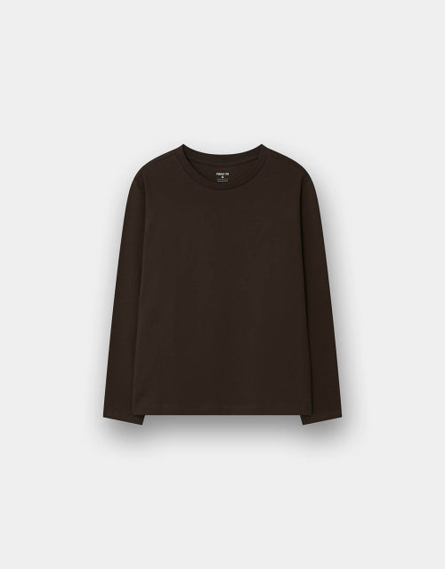 PERFECT BASIC LONG SLEEVE TEE - 9 COLORS BROWN