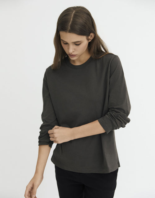 PERFECT BASIC LONG SLEEVE TEE PURPLE