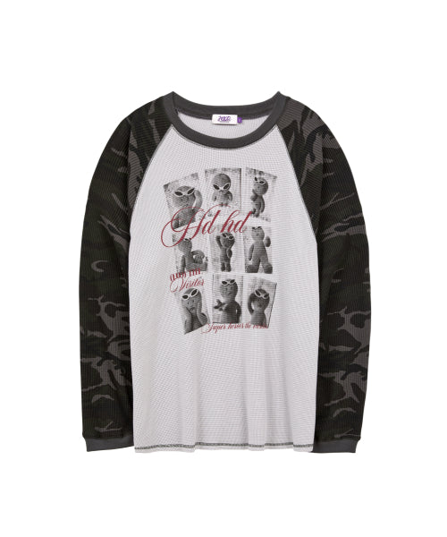ALIEN RAGLAN CAMO LONG SLEEVE TEE - 2 COLORS GREY