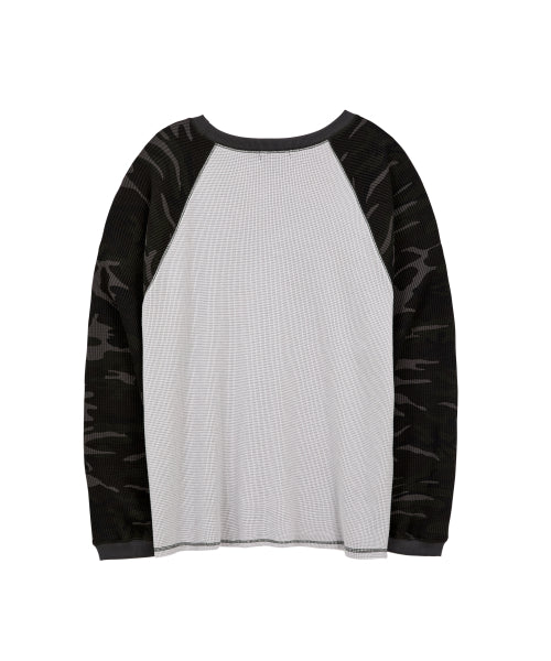ALIEN RAGLAN CAMO LONG SLEEVE TEE - 2 COLORS GREY