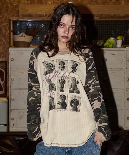 ALIEN RAGLAN CAMO LONG SLEEVE TEE - 2 COLORS IVORY
