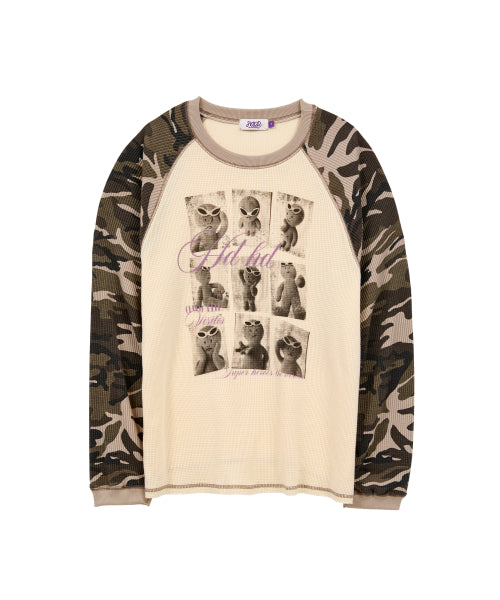 ALIEN RAGLAN CAMO LONG SLEEVE TEE - 2 COLORS IVORY