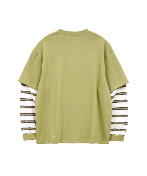 THE VISITOR STRIPE LAYERED LONG SLEEVE - 2 COLORS GREEN