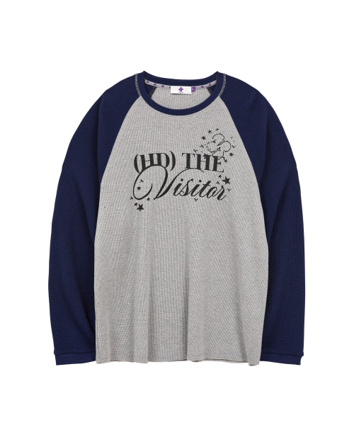 THE VISITOR WAFFLE RAGLAN LONG SLEEVE - 2 COLORS GREY