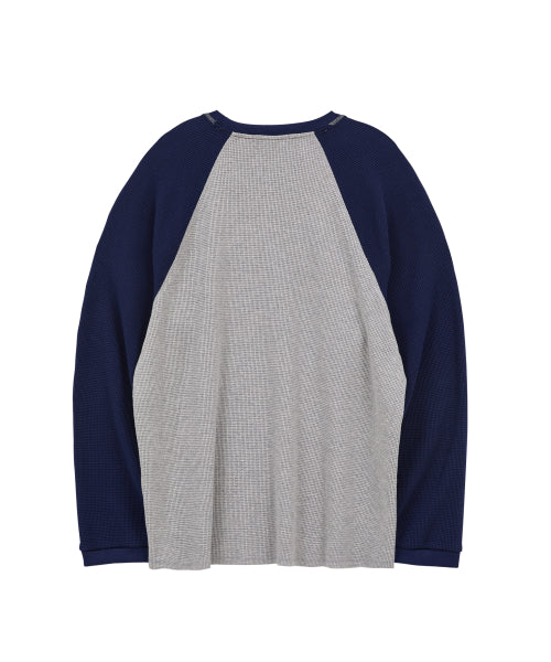 THE VISITOR WAFFLE RAGLAN LONG SLEEVE - 2 COLORS GREY