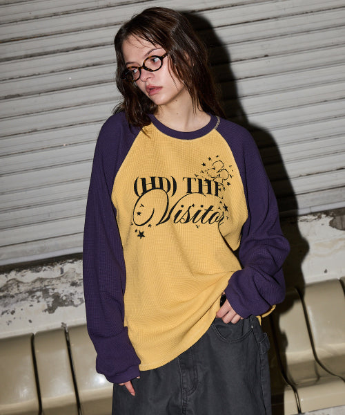 THE VISITOR WAFFLE RAGLAN LONG SLEEVE - 2 COLORS YELLOW