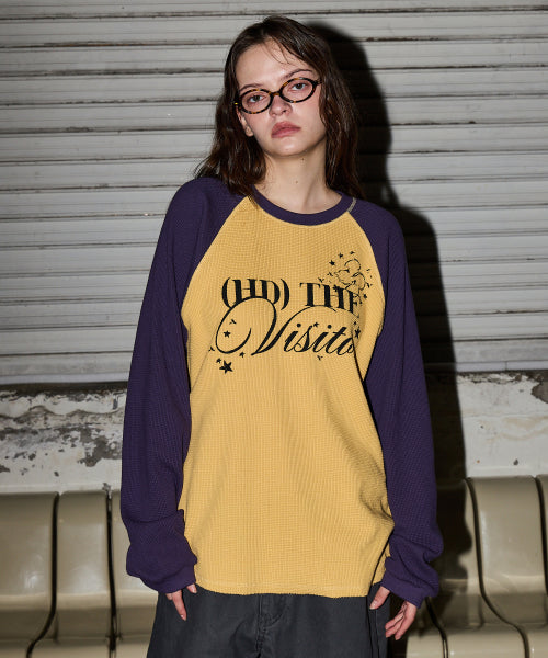 THE VISITOR WAFFLE RAGLAN LONG SLEEVE - 2 COLORS YELLOW