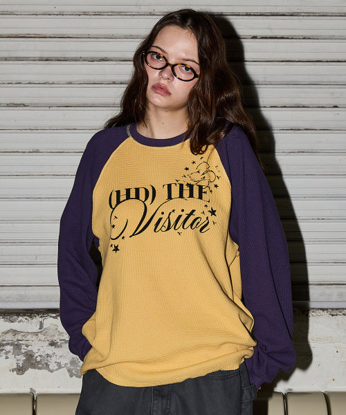 THE VISITOR WAFFLE RAGLAN LONG SLEEVE - 2 COLORS YELLOW