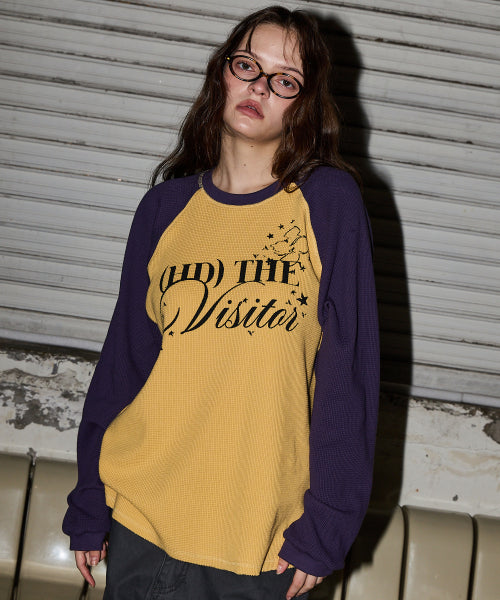 THE VISITOR WAFFLE RAGLAN LONG SLEEVE - 2 COLORS YELLOW
