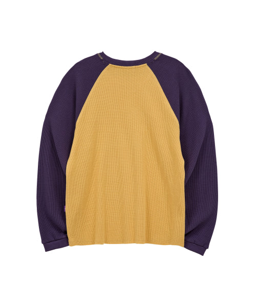 THE VISITOR WAFFLE RAGLAN LONG SLEEVE - 2 COLORS YELLOW