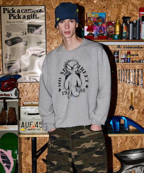 ALIEN CUT OFF SWEATSHIRT - 2 COLORS MELANGE GREY