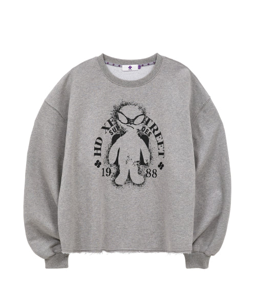 ALIEN CUT OFF SWEATSHIRT - 2 COLORS MELANGE GREY
