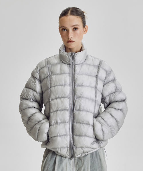FLYING 77 SUPERLIGHT STAND NECK LIGHTWEIGHT PADDED JACKET - 4 COLORS L/GRAY