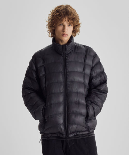 FLYING 77 SUPERLIGHT STAND NECK LIGHTWEIGHT PADDED JACKET - 4 COLORS BLACK
