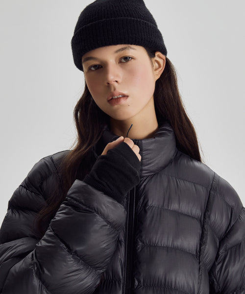 FLYING 77 SUPERLIGHT STAND NECK LIGHTWEIGHT PADDED JACKET - 4 COLORS BLACK