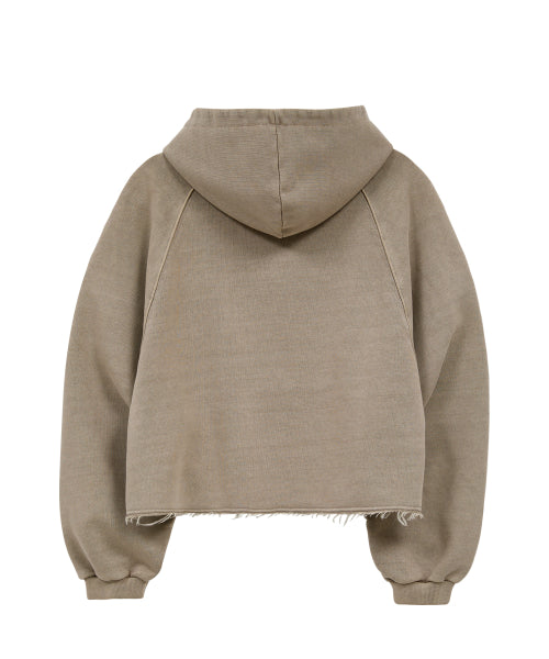 PIGMENT CUT OFF RAGLAN HOODIE - 2 COLORS BEIGE
