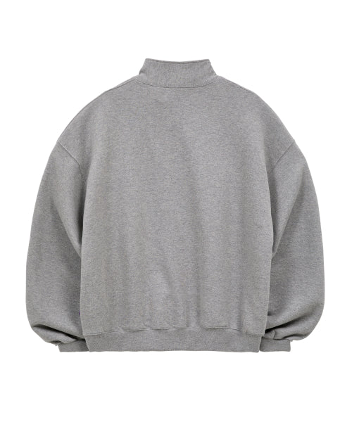 GRAPHIC HALF ZIP SWEATSHIRT - 2 COLORS MELANGE GREY