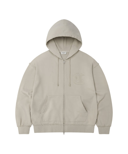 DIPLOMA CVNT VINTAGE HOODIE ZIP-UP #SANA同款！ - 2 COLORS AS SHOWN