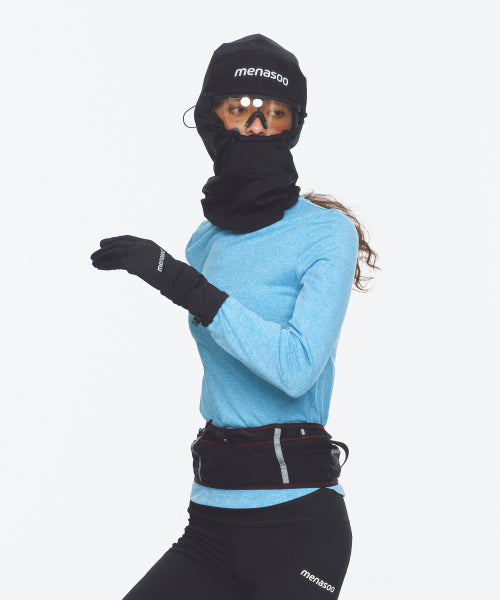 FLEECE LINED BALACLAVA NECK WARMER - 2 COLORS BLACK