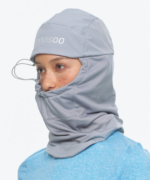 FLEECE LINED BALACLAVA NECK WARMER - 2 COLORS GREY