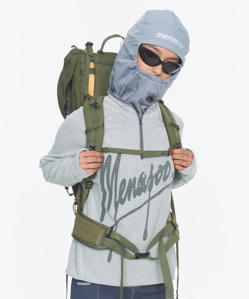 FLEECE LINED BALACLAVA NECK WARMER - 2 COLORS GREY