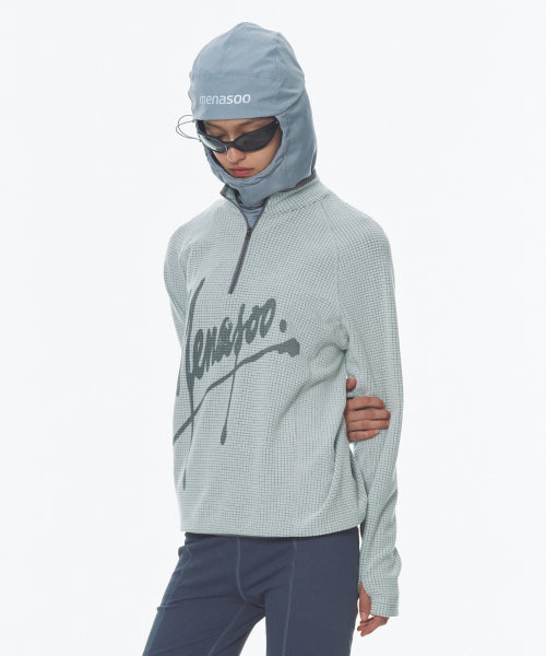 NEO CURVE WAFFLE HALF ZIPUP - 3 COLORS LIGHT GREY