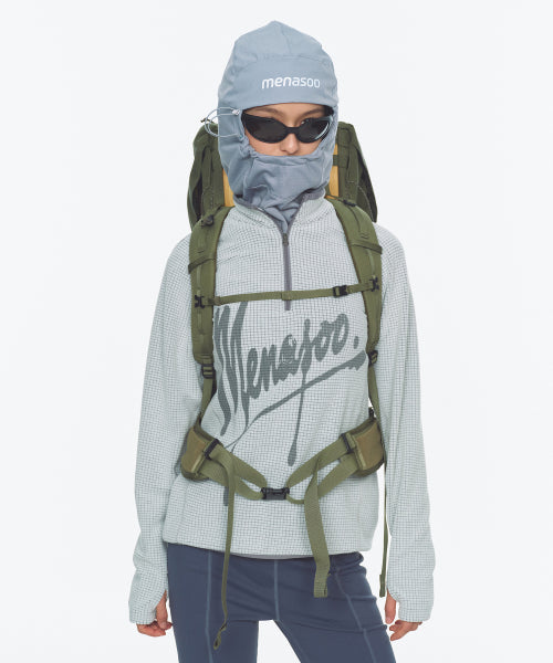 NEO CURVE WAFFLE HALF ZIPUP - 3 COLORS LIGHT GREY