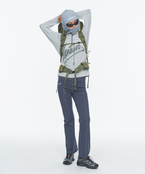 NEO CURVE WAFFLE HALF ZIPUP - 3 COLORS LIGHT GREY