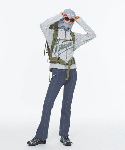 NEO CURVE WAFFLE HALF ZIPUP - 3 COLORS LIGHT GREY
