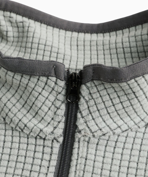 NEO CURVE WAFFLE HALF ZIPUP - 3 COLORS LIGHT GREY