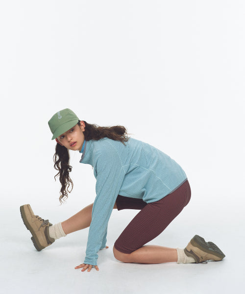 TWO TONE WHOLEGARMENT KNIT KNEE LENGTH LEGGINGS 5부 PINK