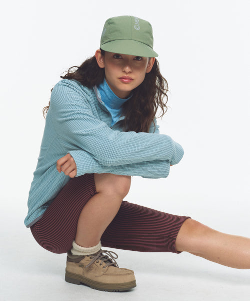 TWO TONE WHOLEGARMENT KNIT KNEE LENGTH LEGGINGS 5부 PINK