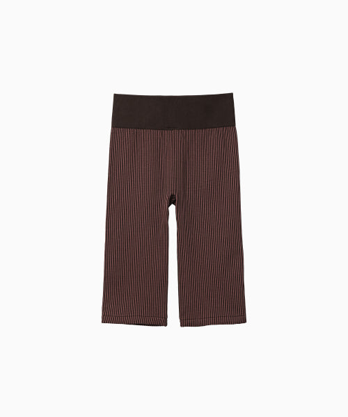 TWO TONE WHOLEGARMENT KNIT KNEE LENGTH LEGGINGS 5부 PINK