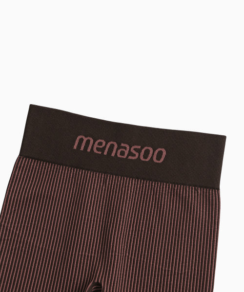 TWO TONE WHOLEGARMENT KNIT KNEE LENGTH LEGGINGS 5부 PINK
