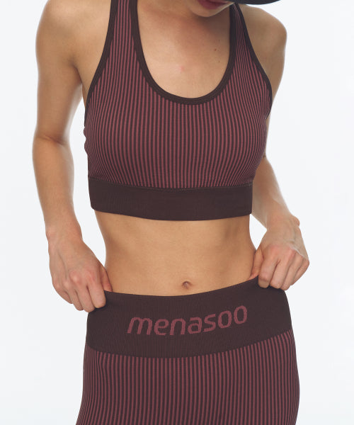 TWO TONE WHOLEGARMENT KNIT BRA PINK