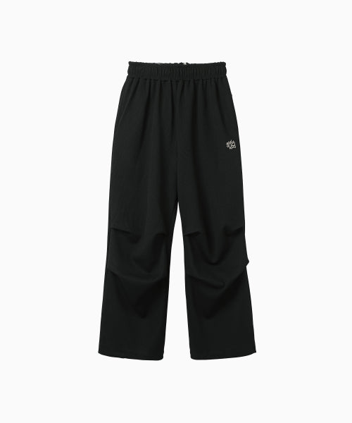 WAFFLE LAYERED WAIST PANTS - 3 COLORS BLACK