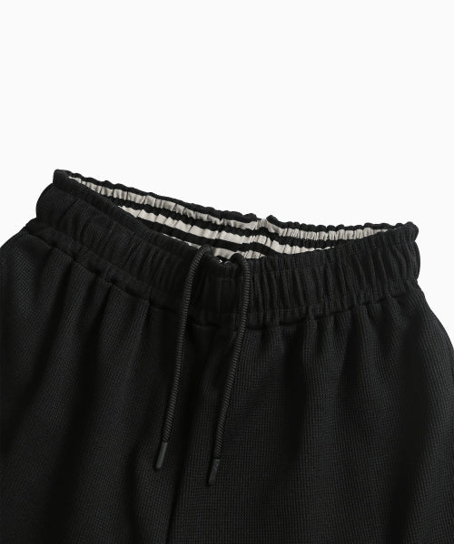 WAFFLE LAYERED WAIST PANTS - 3 COLORS BLACK
