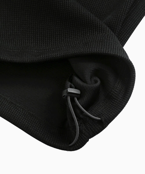 WAFFLE LAYERED WAIST PANTS - 3 COLORS BLACK