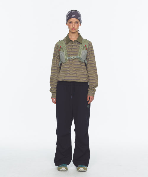 WAFFLE LAYERED WAIST PANTS - 3 COLORS NAVY