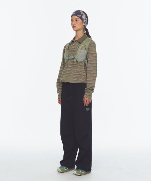 WAFFLE LAYERED WAIST PANTS - 3 COLORS NAVY